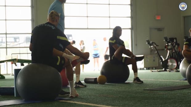 Erling Haaland's first goals in City training in Houston